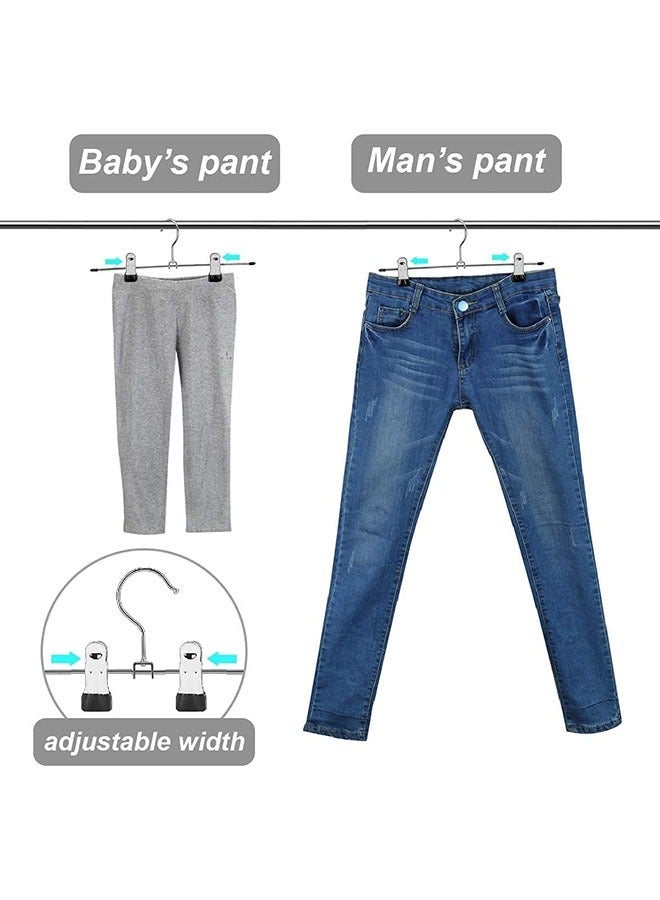 HOMESTAR 12 Inch Metal Trouser Hangers,With Adjustable Non-Slip Clips Hangers 10-Pieces - Image 3