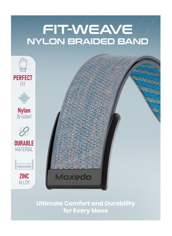 Moxedo Moxedo Fit-Weave Nylon Braided Band - Diamond Blue  - Image 4