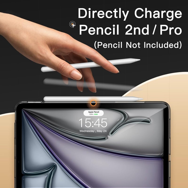 جي تيك حافظة لجهاز ايباد اير 11 بوصة M2 (2024)، ايباد اير 5/4 (10.9 بوصة، موديل 2022/2020)، غطاء شفاف ناعم من البولي يوريثان اللدن بالحرارة، مقاوم للصدمات، يدعم قلم رصاص برو/الشحن الثاني (أسود) - Image 4