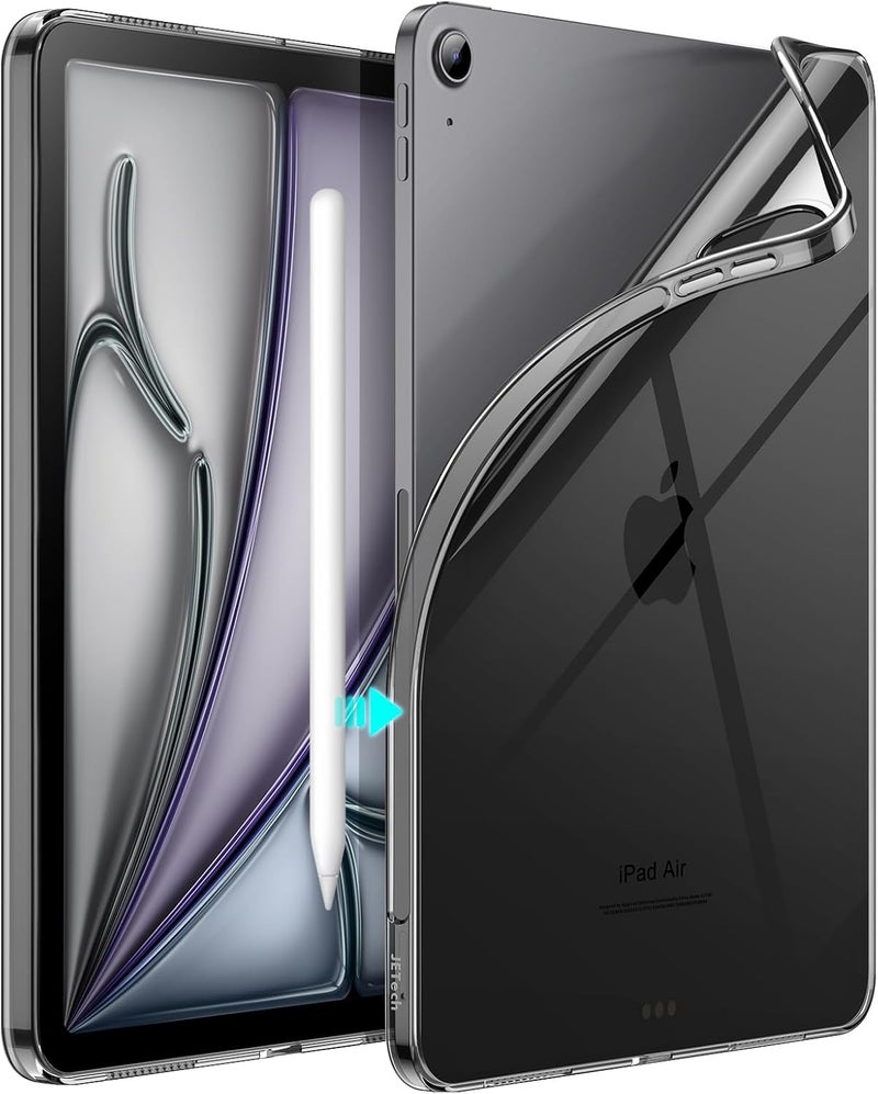 جي تيك حافظة لجهاز ايباد اير 11 بوصة M2 (2024)، ايباد اير 5/4 (10.9 بوصة، موديل 2022/2020)، غطاء شفاف ناعم من البولي يوريثان اللدن بالحرارة، مقاوم للصدمات، يدعم قلم رصاص برو/الشحن الثاني (أسود) - Image 1