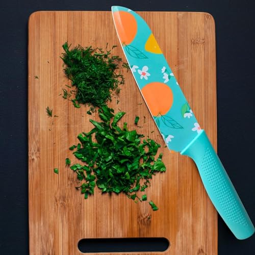 Agabani Japanese Knife & santoku Knife Set, Sharp Stainless Steel Chef Knife Set, Food Grade Non-Stick Coating Blue Knife Set, Best Use for Chopping, Vegetable Cutting & Chopping, (M-A+B) - Image 4