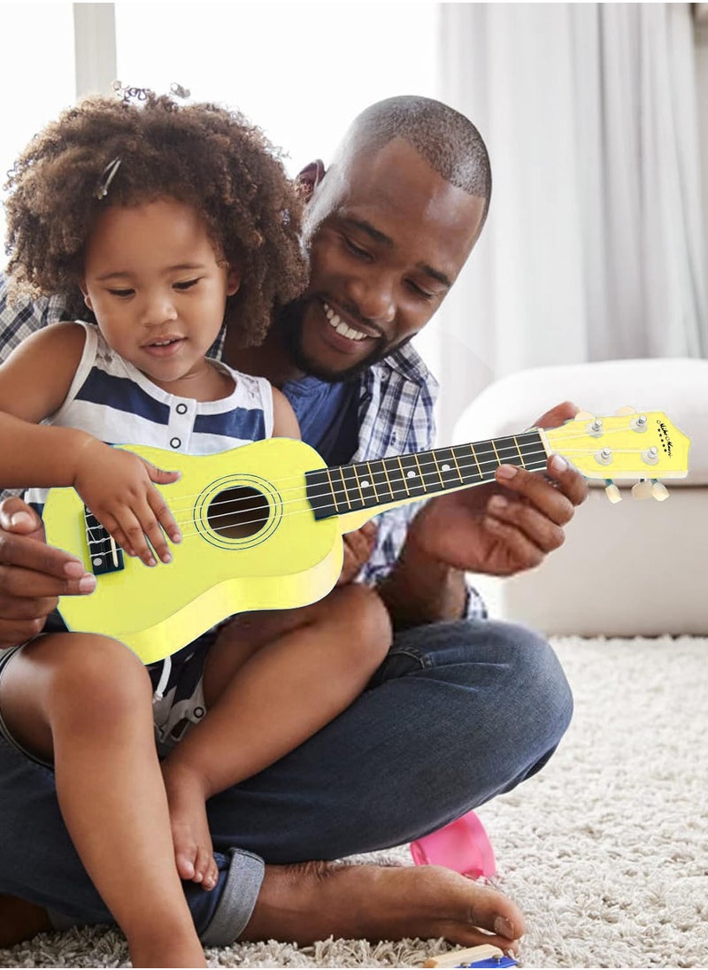 Mike Music - Beginner Ukulele Set for Kids Adults 21 inch Ukuleles Starter Kit Hawaii Mini Guitars for Students Small Guitar Ukulele with Gig Bag, Digital Tuner, Capo, Belt, 1 Spare String and Pick (Yellow) - Image 1
