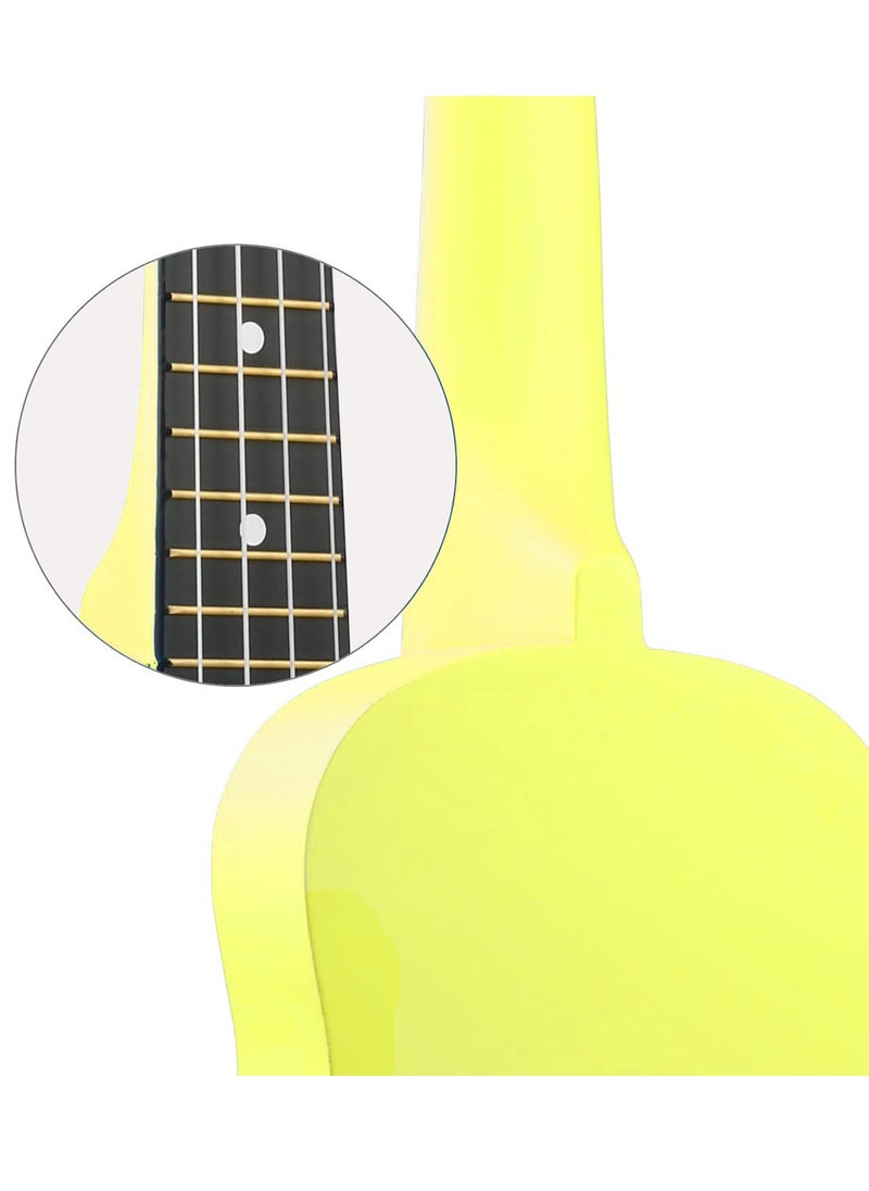 Mike Music - Beginner Ukulele Set for Kids Adults 21 inch Ukuleles Starter Kit Hawaii Mini Guitars for Students Small Guitar Ukulele with Gig Bag, Digital Tuner, Capo, Belt, 1 Spare String and Pick (Yellow) - Image 1