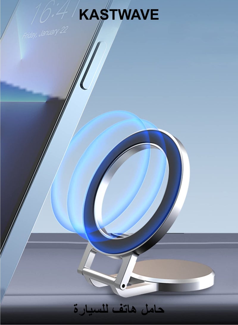 KASTWAVE Car Phone Mount for MagSafe, Magnetic Dashboard Phone Holder for Car, All Metal Design, Fit for Magsafe iPhone 14 13 12 Pro/Max/Mini/Plus MagSafe Case (Sliver) - Image 1