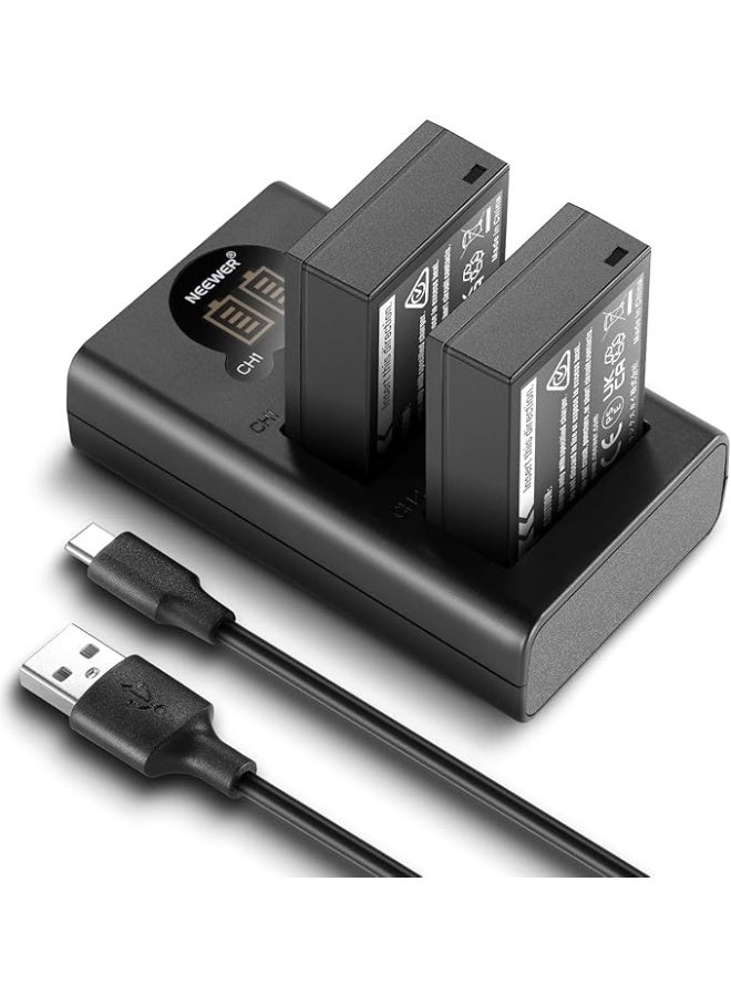 Neewer Dual-Channel Dual Camera Battery Charger USB-C with Two Backup Batteries - Fast Charging System and LCD Screen"_ Camera battery charger_ Dual charger_ Camera accessories - Image 1