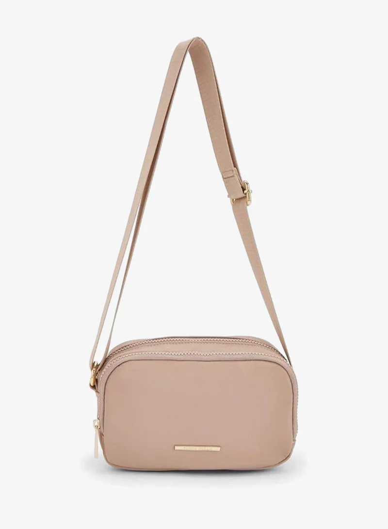 Solid Crossbody Bag With Adjustable Strap