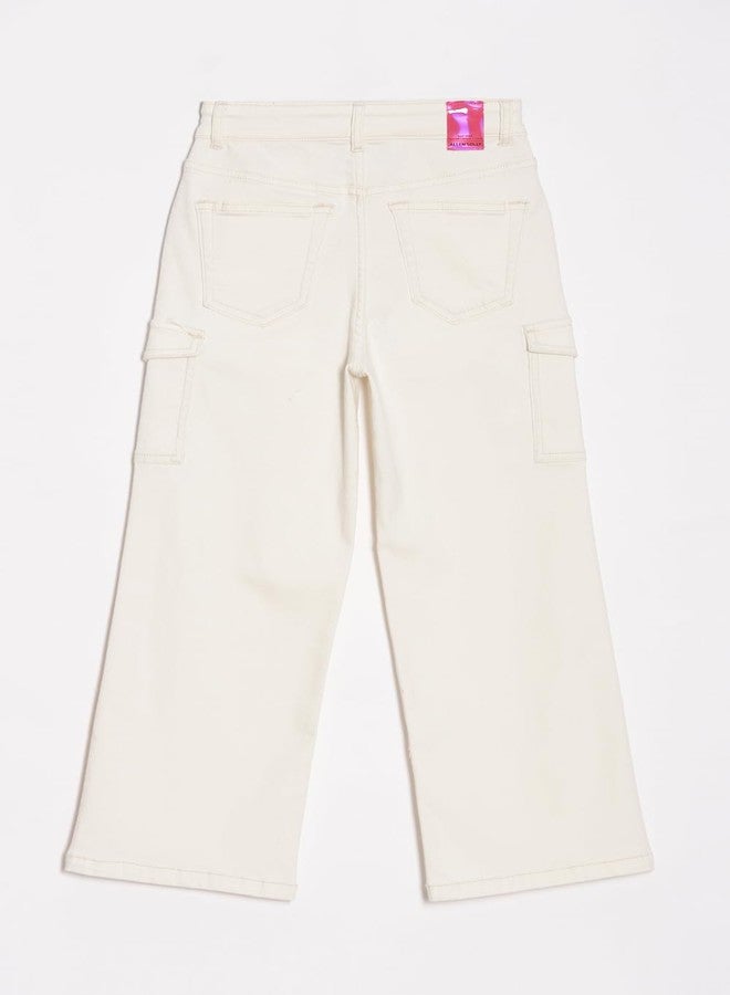 Allen Solly Girl's Regular Jeans (AGDNEWLFE19758_Beige - Image 2