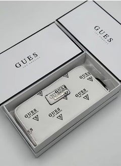 Guest Women's Latte Logo Large Zip Wallet White  - Image 1