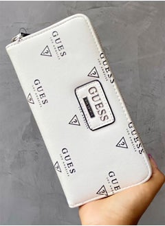 Guest Women's Latte Logo Large Zip Wallet White  - Image 3