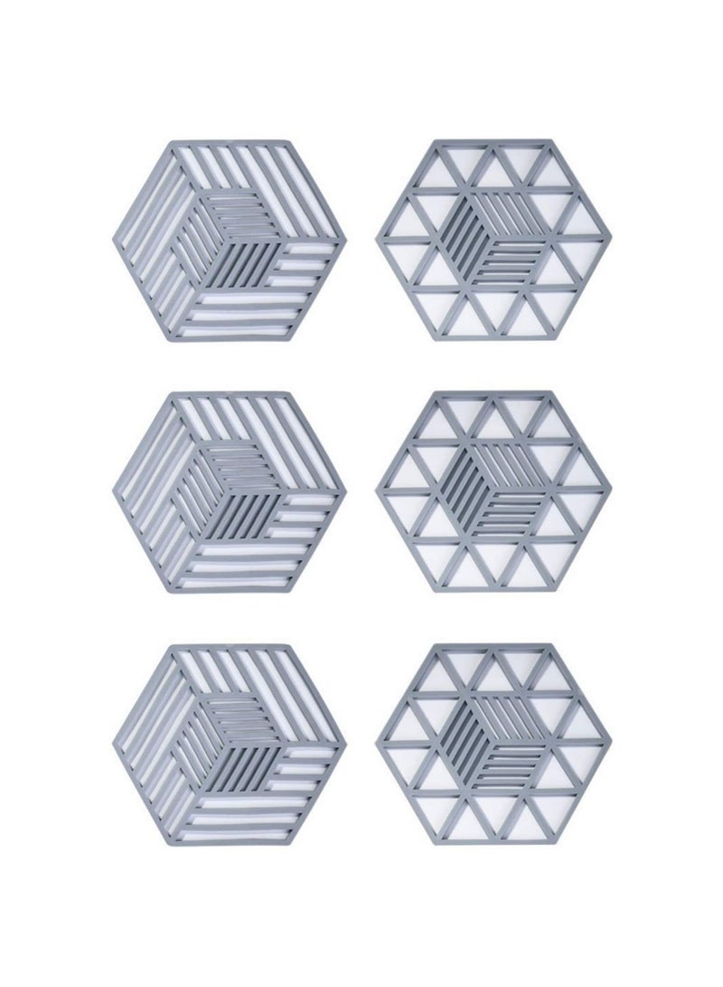 SYOSI Silicone Pot Holders Pads Silicone Table Mats Non Slip Pot Holder Coasters Cup Mat for Kitchen Cooking and Dining Table Pad Hot Pads Spoon Rest 6PCS - Image 1