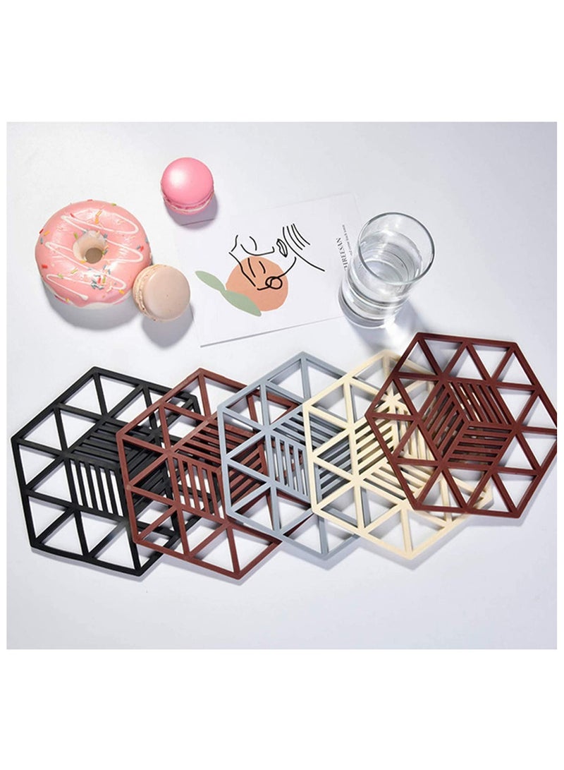 SYOSI Silicone Pot Holders Pads Silicone Table Mats Non Slip Pot Holder Coasters Cup Mat for Kitchen Cooking and Dining Table Pad Hot Pads Spoon Rest 6PCS - Image 4