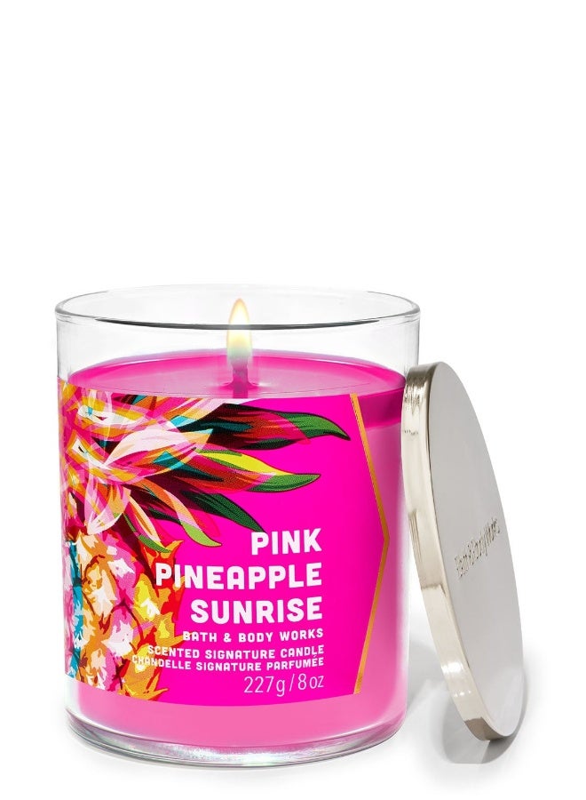 Bath & Body Works Pink Pineapple Sunrise Signature Single Wick Candle 