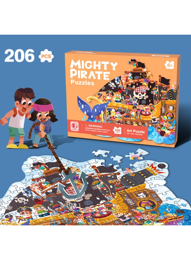 لغز لعبة ألغاز للأطفال بعمر 3-6 سنوات هدية عيد ميلاد للأطفال في رياض الأطفال-اللون: قرصان -206 【صندوق ألوان】】 - Image 1