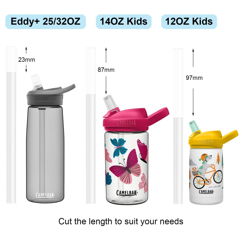 CampTek Straws Replacement for CamelBak eddy+ Water Bottle-CamelBak Straws Replacement-Accessories Set Include 4 BPA-FREE Straws and 1 Straw Cleaning Brush( Eddy+ Series) - Image 4
