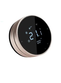 Eazyliv Eazyliv Tuya WiFi Smart Thermostat Rotary Dual  Ring Thermostat Air Conditioner Thermostat Temperature Controller 3 Speed  works with Alexa Echo Google Home(Golden)  - Image 1
