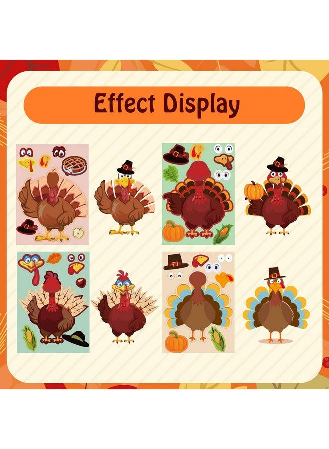 ماكس فن مجموعة من 48 ملصقًا لعيد الشكر للأطفال، ملصقات صنع الديك الرومي، الحرف اليدوية، ألعاب حفلات عيد الشكر، الأنشطة، اللوازم لحشو أكياس الحلوى - Image 5