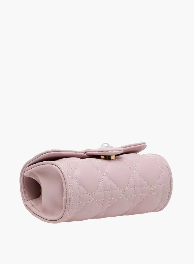 Little Missy PINK Quilted Crossbody Bag with Chain Strap Ramadan Collection for Women | Best Price UAE