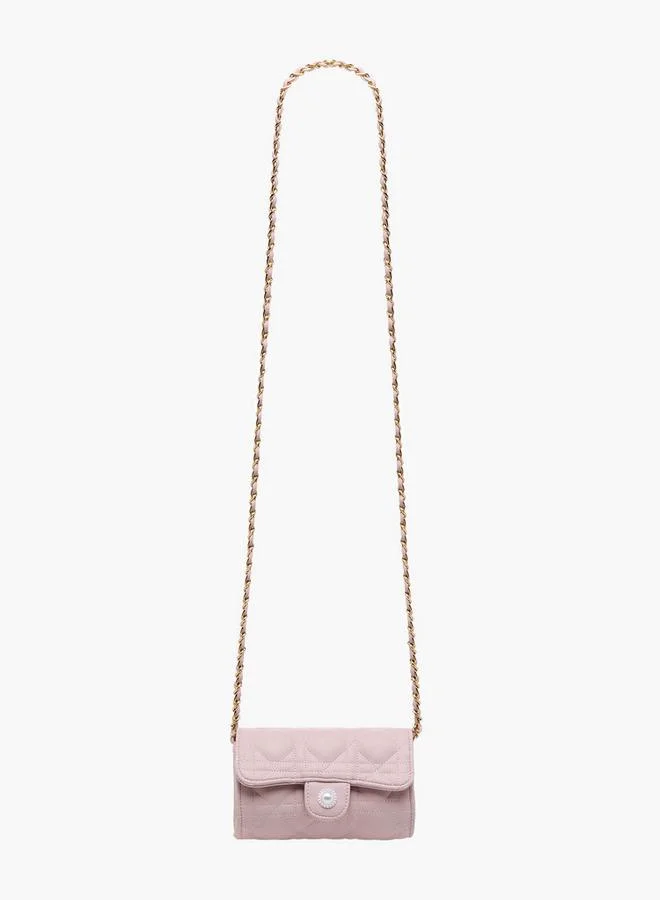 Little Missy PINK Quilted Crossbody Bag with Chain Strap Ramadan Collection for Women | Best Price UAE