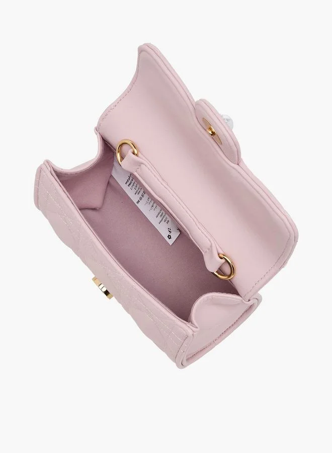 Little Missy PINK Quilted Crossbody Bag with Chain Strap Ramadan Collection for Women | Best Price UAE