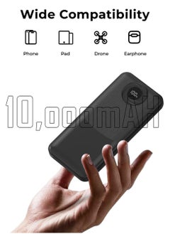 glassology 10000mAh Powerbank with PD 20W + QC 22.5W Fast Charging, Dual USB Output, and Digital Display (Black)  - Image 3