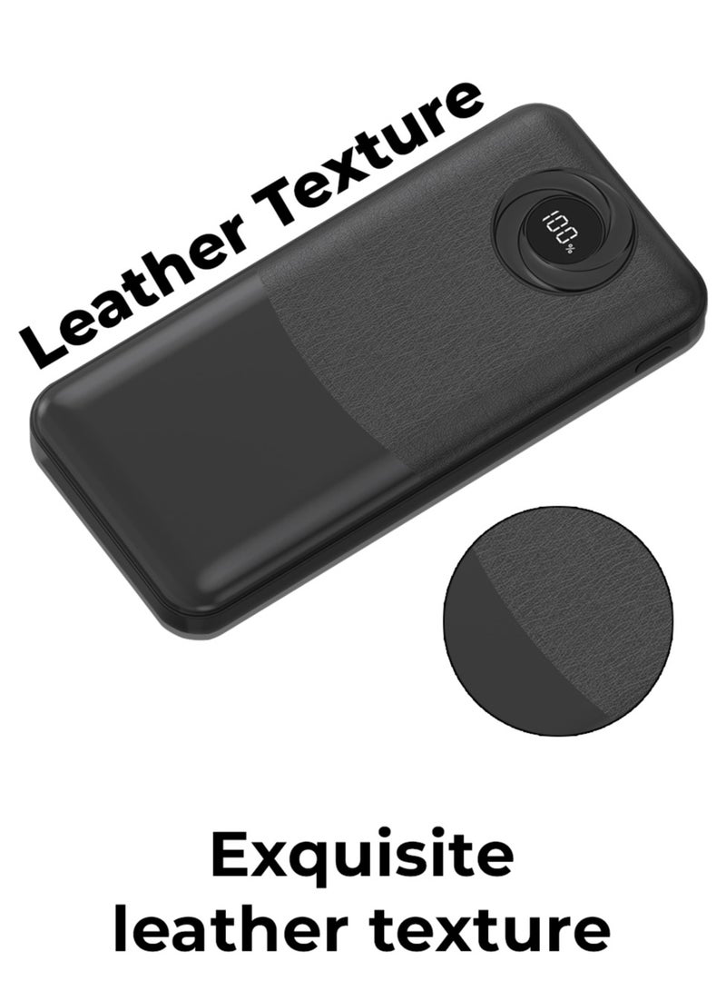 glassology 10000mAh Powerbank PD 20W QC 22.5W Fast Charging Dual USB Output Digital Display Black Compatible with All Apple Devices - Image 5