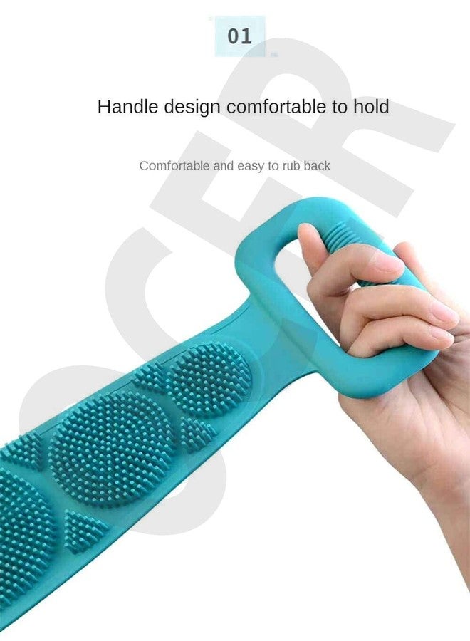 Ocer Exfoliating Back Scrubber, Silicone Body & Back Scrubbing Brush for Acne Sweat Blackheads, Double Sided Cleaning Shower Strap, Silicone Scrubber Belt for Bath & Shower. - Image 3