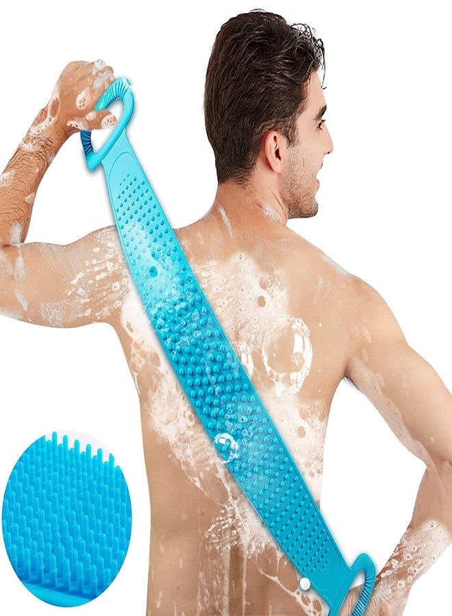 Ocer Exfoliating Back Scrubber, Silicone Body & Back Scrubbing Brush for Acne Sweat Blackheads, Double Sided Cleaning Shower Strap, Silicone Scrubber Belt for Bath & Shower. - Image 1