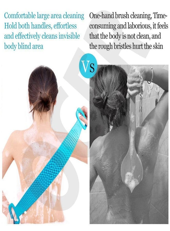 Ocer Exfoliating Back Scrubber, Silicone Body & Back Scrubbing Brush for Acne Sweat Blackheads, Double Sided Cleaning Shower Strap, Silicone Scrubber Belt for Bath & Shower. - Image 5