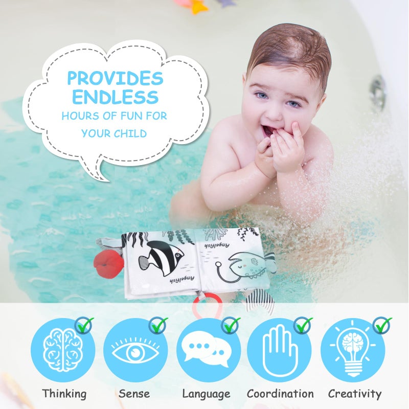 Vicloon Soft Cloth Baby Books - 0-6 Months, 3D Black & White High Contrast Books - Image 5