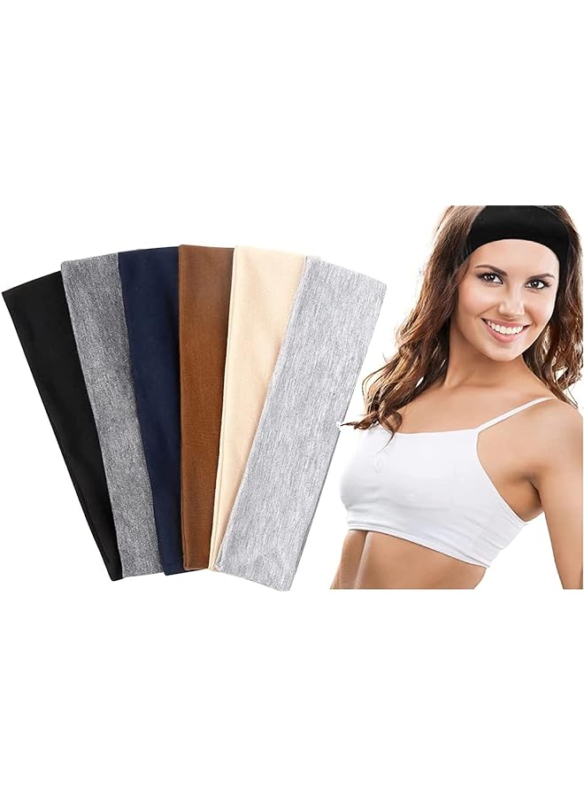 Zaboon 6 Pcs Headbands For Women Non-Slip Design Comfort Fabric Hair Bands For Sports Yoga Running - Image 1