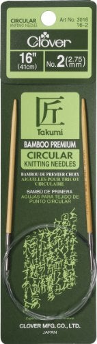 Clover Bamboo Circular Knitting Needles Takumi, 16-Inch Size 02 - Image 1