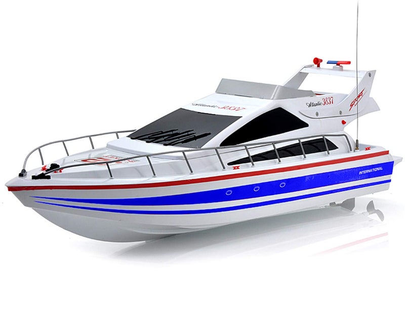 POCO DIVO Atlantic Yacht Luxury Modern Cruise 28" RC Model Boat Radio Remote Control Speed Watercraft Racing Ship, Blue - Image 1