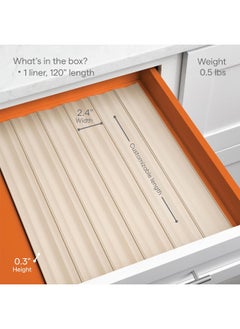 YouCopia YouCopia SpiceLiner Spice Drawer Liner, 10ft Roll, Sandstone  - Image 4