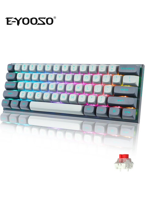 Hz-61 Rapid Trigger Gaming Keyboard, Magnetic Switches&Adjustable Actuation - Compact 61 Keys Mechanical Keyboard • PBT Keycap • RGB Backlit Grey
