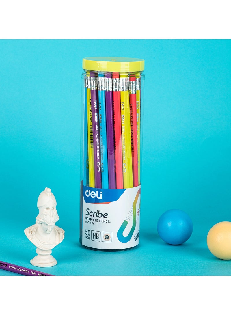 Deli EU50806 Graphite Pencils HB, 50pcs/Box with Eraser 鈥?Ideal for School, Office & Drawing Use - Image 3