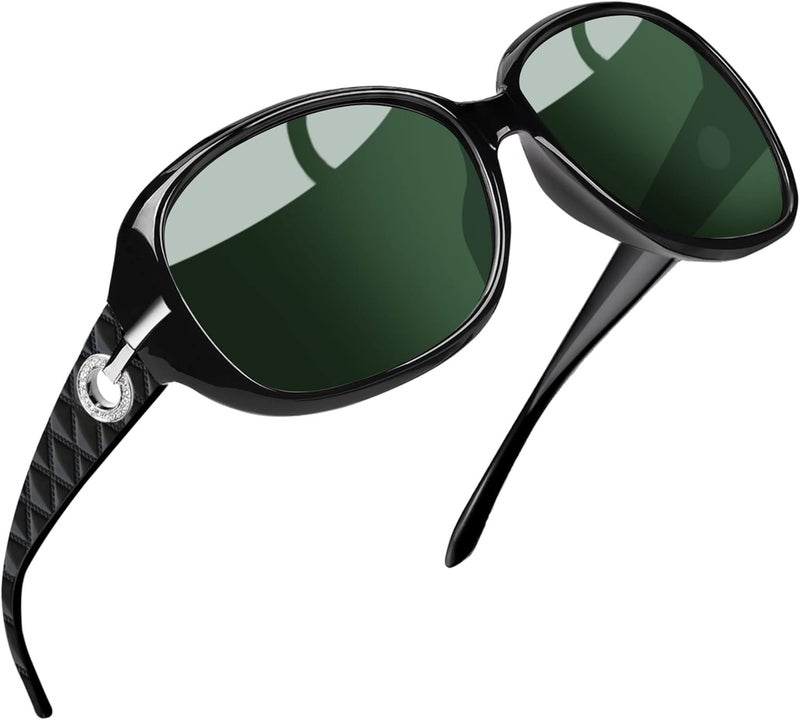 Joopin Big Womens Sunglasses Polarized Trendy Sun Glasses Large Rectangle UV Protection Rhinestone Sunnies - Image 1