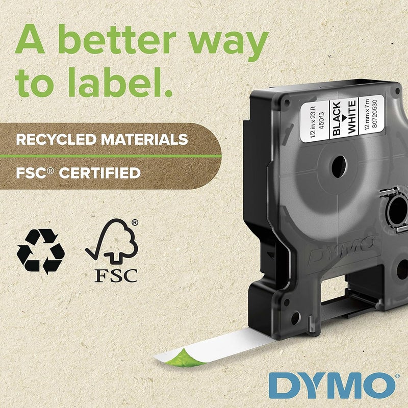 Dymo Rhino Industrial Vinyl Labels 3/4" Black Print on Orange Tape - Image 2