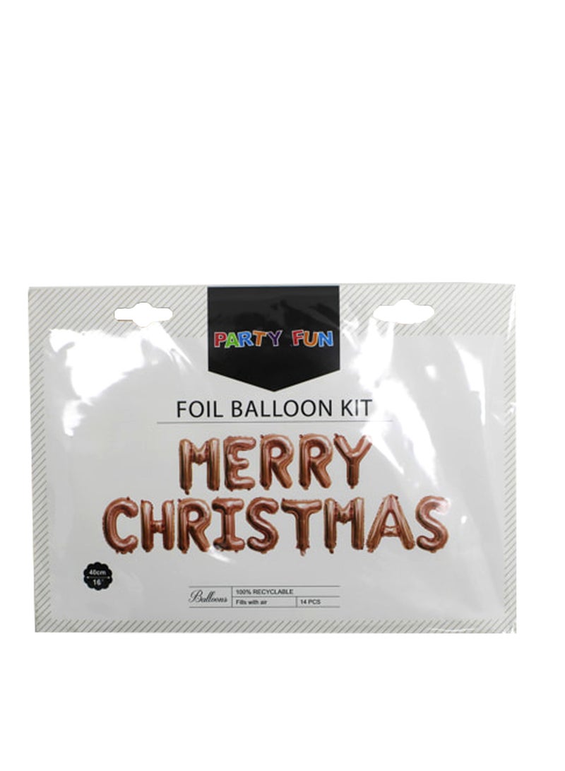 PARTY FUN Letters Hanging Foil Balloon Banner 14 pcs/card rose golden - Image 2