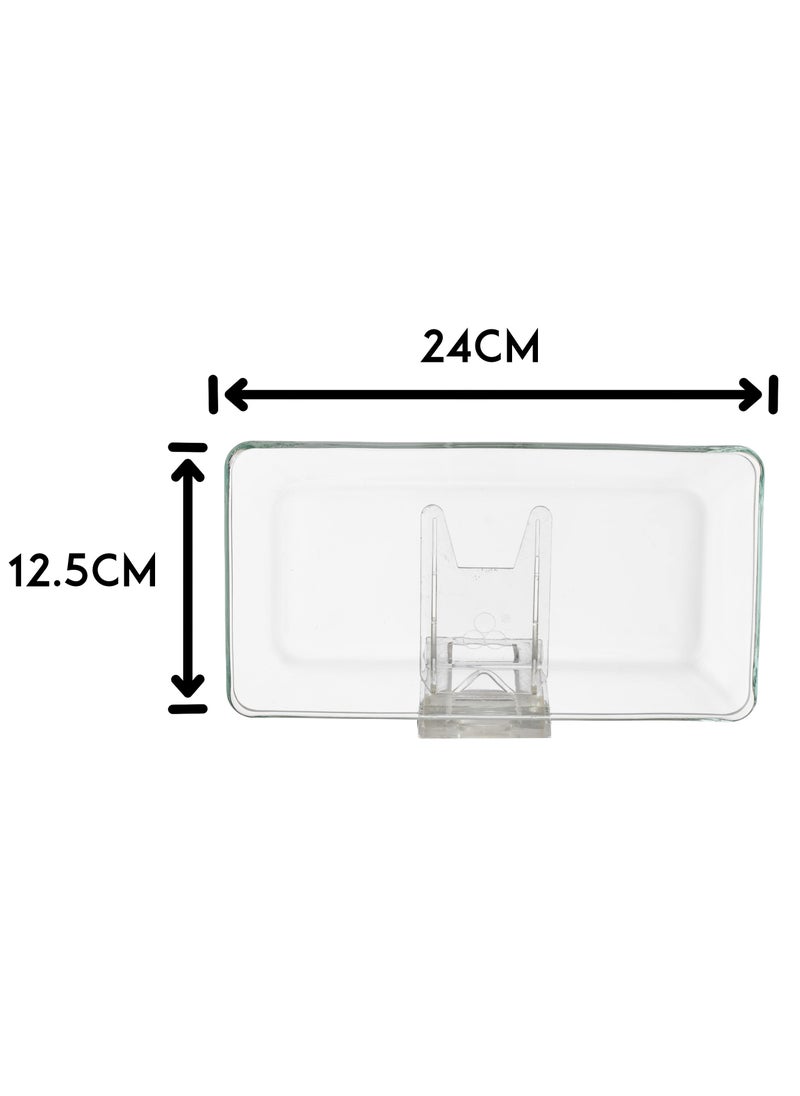 Dania A Set of Glass Serving Dishes With a Metal Stand 6 Rectangular Pieces  - Image 4