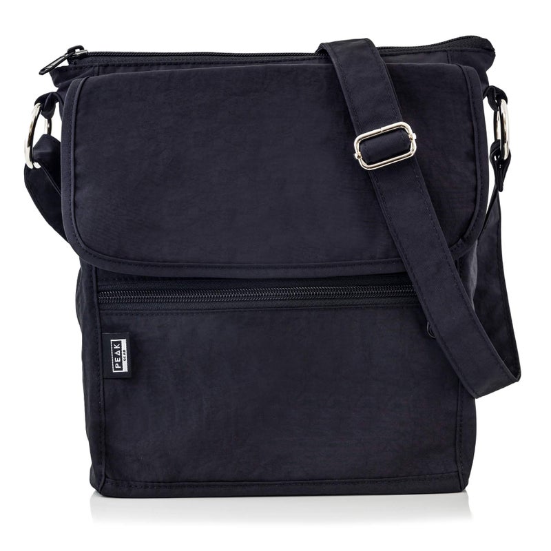 Peak Gear Crossbody Travel Purse with RFID Blocking Pocket and Lifetime Recovery Service. Versatile and Stylish Nylon Shoulder Bag | Black - Image 1