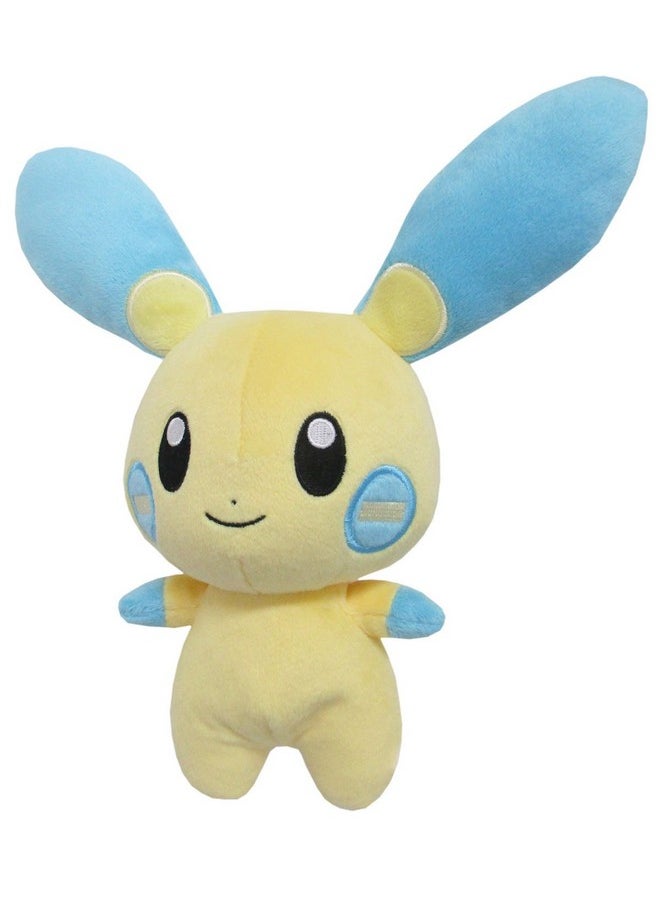 Sanei Pokemon All Star Series Pp70 Minun Stuffed Plush, Yellow, Blue, 6.5" 