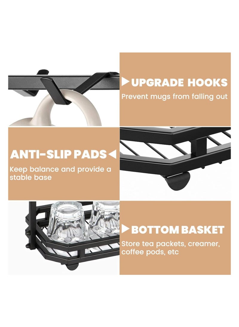 Coffee Mug Holder Stand Countertop, Rack for 14 Mugs, 2 Tier Counter Display Storage, Metal Wire Tea Cup Holder for Coffee Station Kitchen Organizer - pzsku/Z860A73B354CCF4D8BD1CZ/45/_/1709464629/32a1584b-08a5-4854-be22-64254b212234