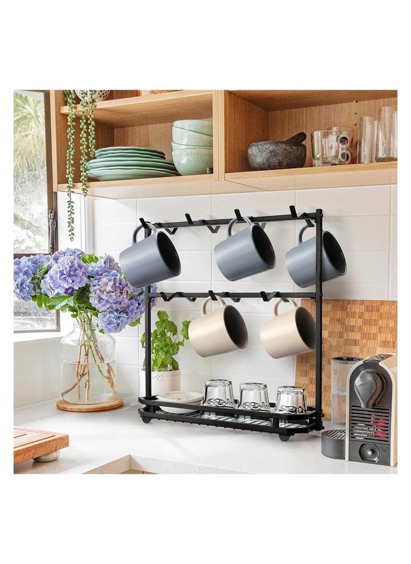 Coffee Mug Holder Stand Countertop, Rack for 14 Mugs, 2 Tier Counter Display Storage, Metal Wire Tea Cup Holder for Coffee Station Kitchen Organizer - pzsku/Z860A73B354CCF4D8BD1CZ/45/_/1709464700/5e80f9d3-c3af-461c-8f97-b2019aed0f7a