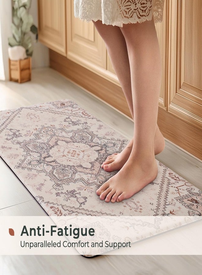 FRESHMINT Anti Fatigue Kitchen Mats Set 2 PCS, Waterproof & Non-Skid Boho Kitchen Rugs, Cushioned Kitchen Floor Mats for Standing Washable Comfort Kitchen Runners for Lanudry, Office, Sink - Image 3