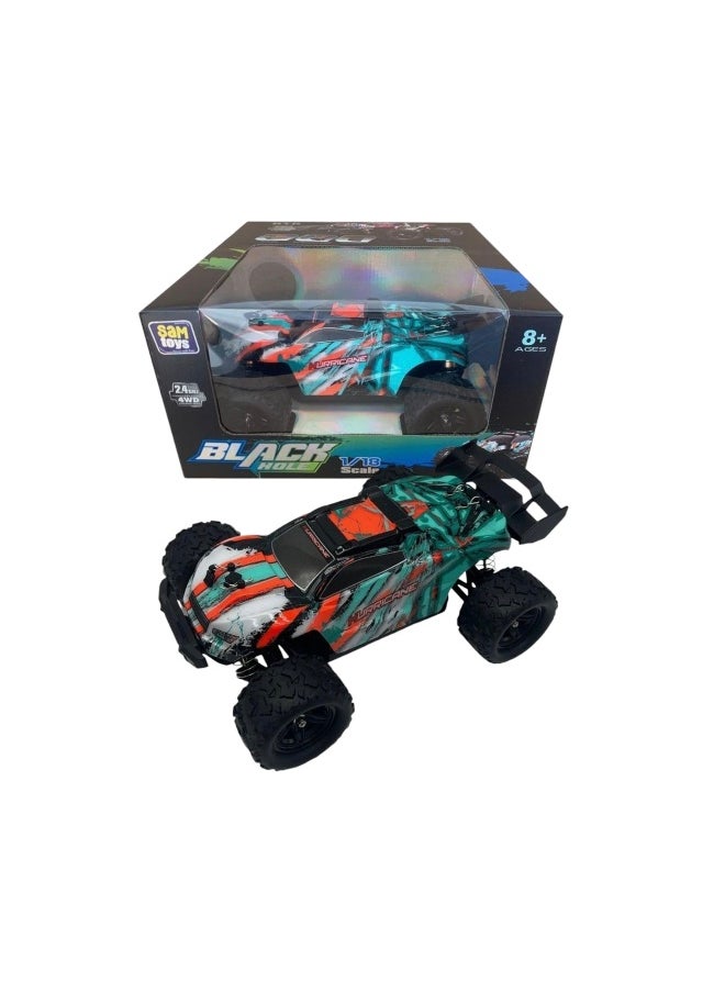 Sam Toys - Sam Toys Black Hole Hurrican Remote Control Car (1:18, Orange/Green) - Image 1