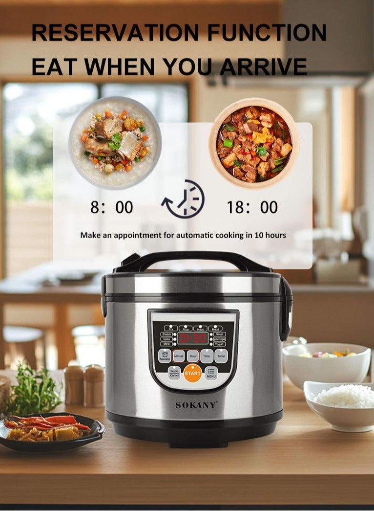 sokany 5 Liters - Electric Rice Cooker, Instant Programmable, 700 Watts, 10 Smart Programs SK-07051 Black - Image 3