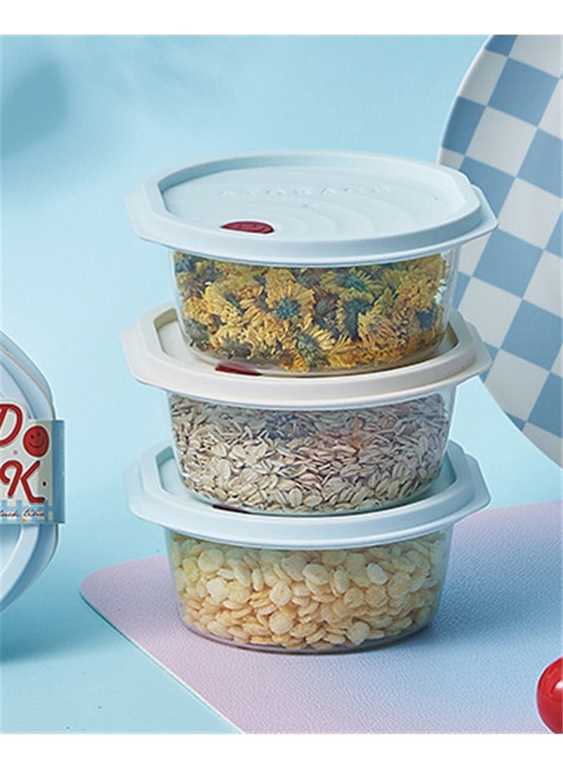 3 Pack Food Storage Container, Airtight Meal Prep Container Set Locking Lids, Re-usable Plastic Food Storage Box Stackable Kitchen Organizer, BPA-Free, Microwave, Freezer & Dishwasher Safe (3 Pack, Blue-6974-3) - Image 2