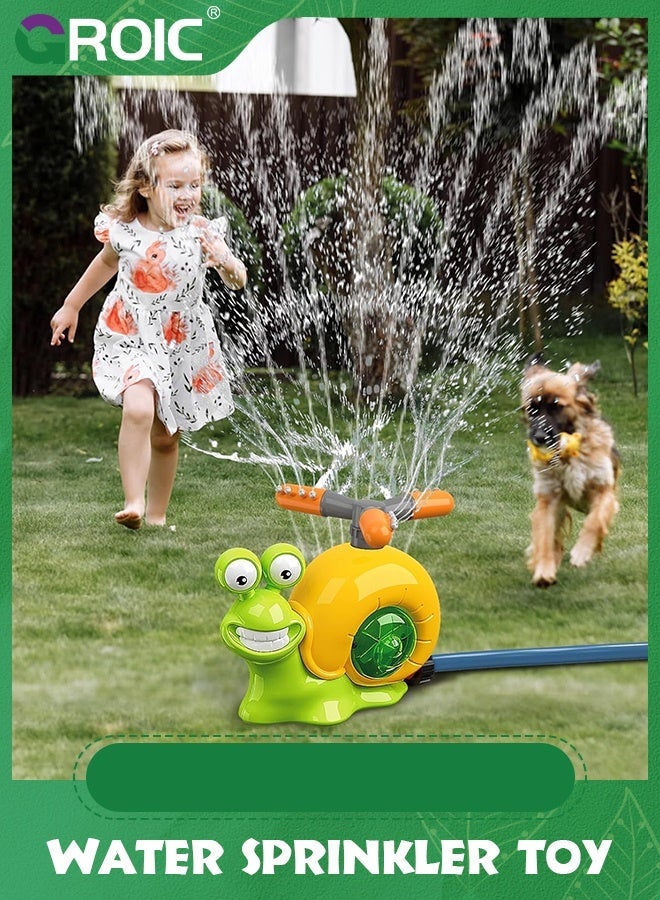 GROIC لعبة كرة البيسبول برذاذ الماء للأطفال للعب في الهواء الطلق، لعبة الحلزون الصيفية 2 في 1 مع رؤوس، رش 360° دوار للصبيان والبنات في الحديقة وحفلات المسبح - Image 3