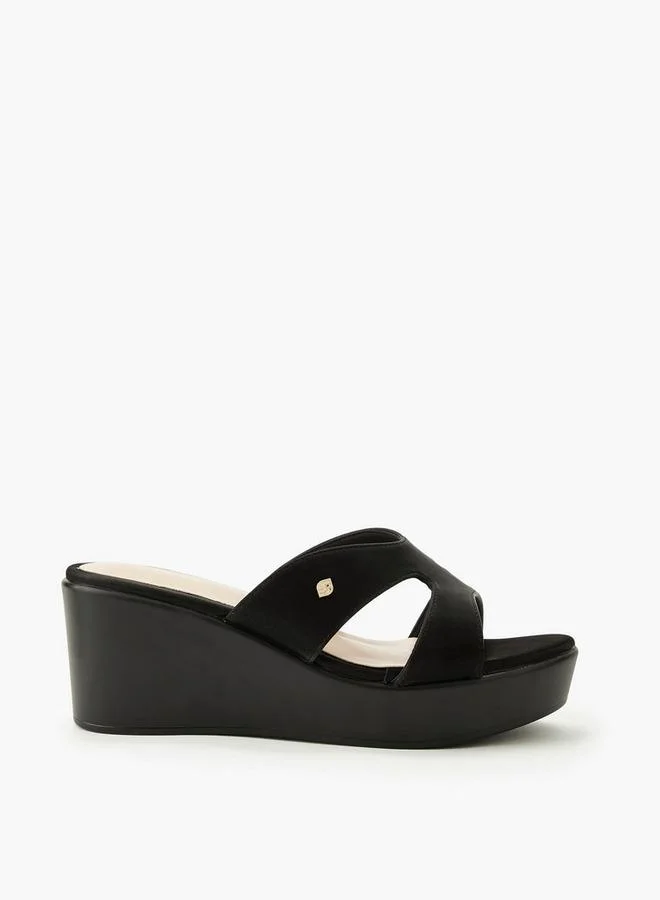 Surestep BLACK Women Wedge Heel Sandals for Women | Best Price UAE
