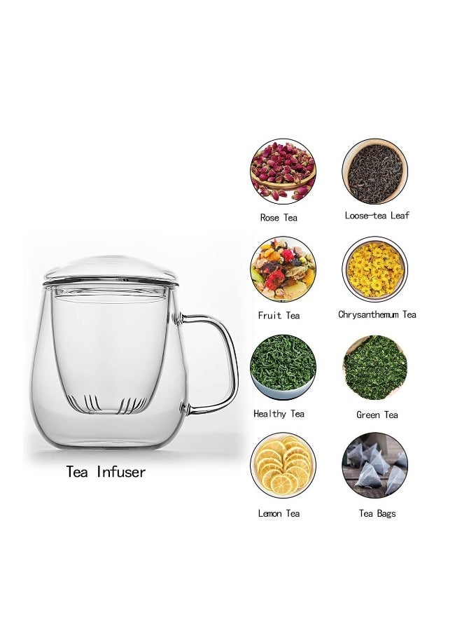 Generic - 16.9 oz,Glass Tea Infuser Cups with Strainer and Lid,Tea Mugs with Infuser and Lid,Loose Tea Infuser,Hot Tea Diffuser Cup, (glass cover)，Glass Tea Cups - Image 1